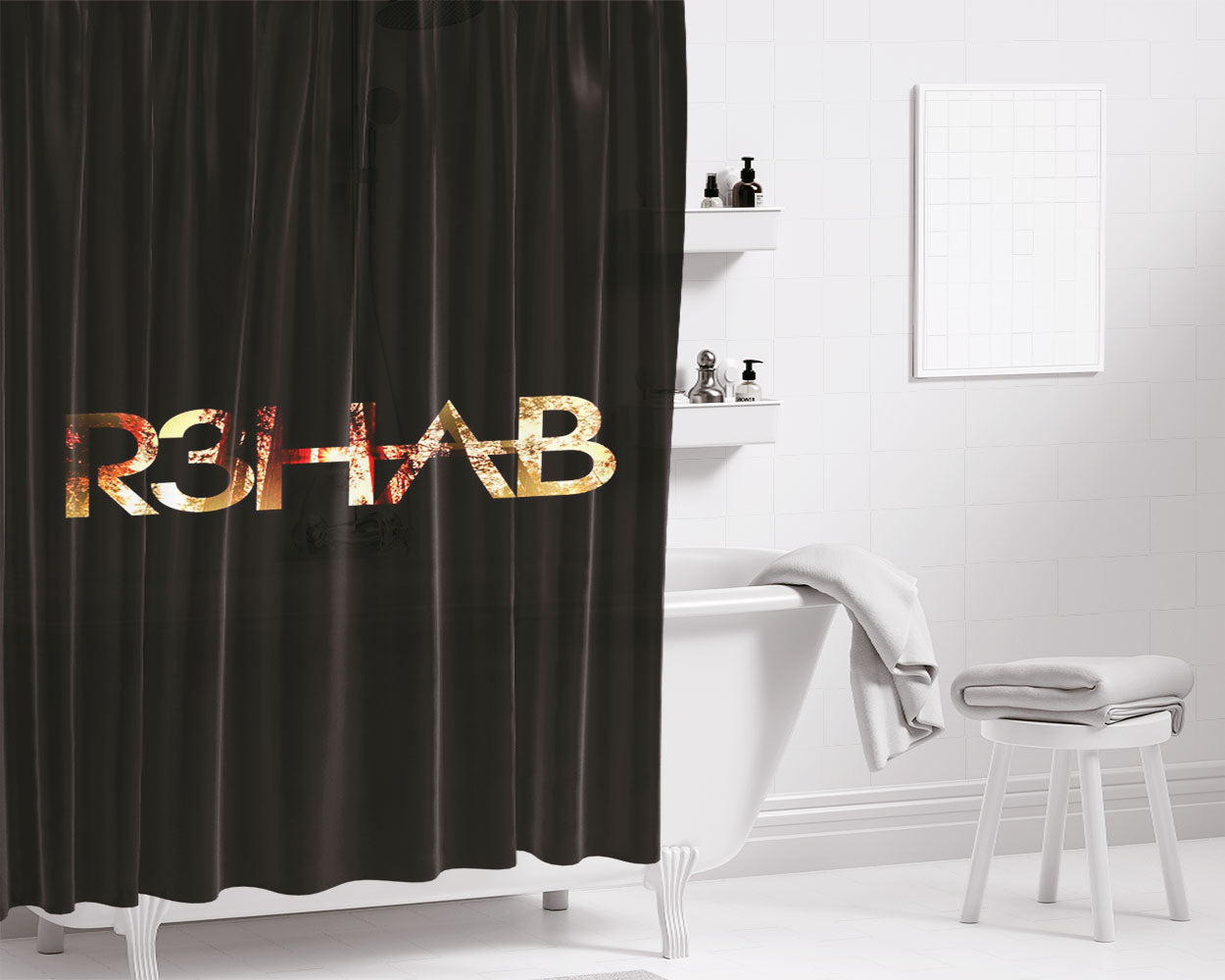 R3Hab Bathroom Shower Curtain Fabric Waterproof | 66 X 72 Inch