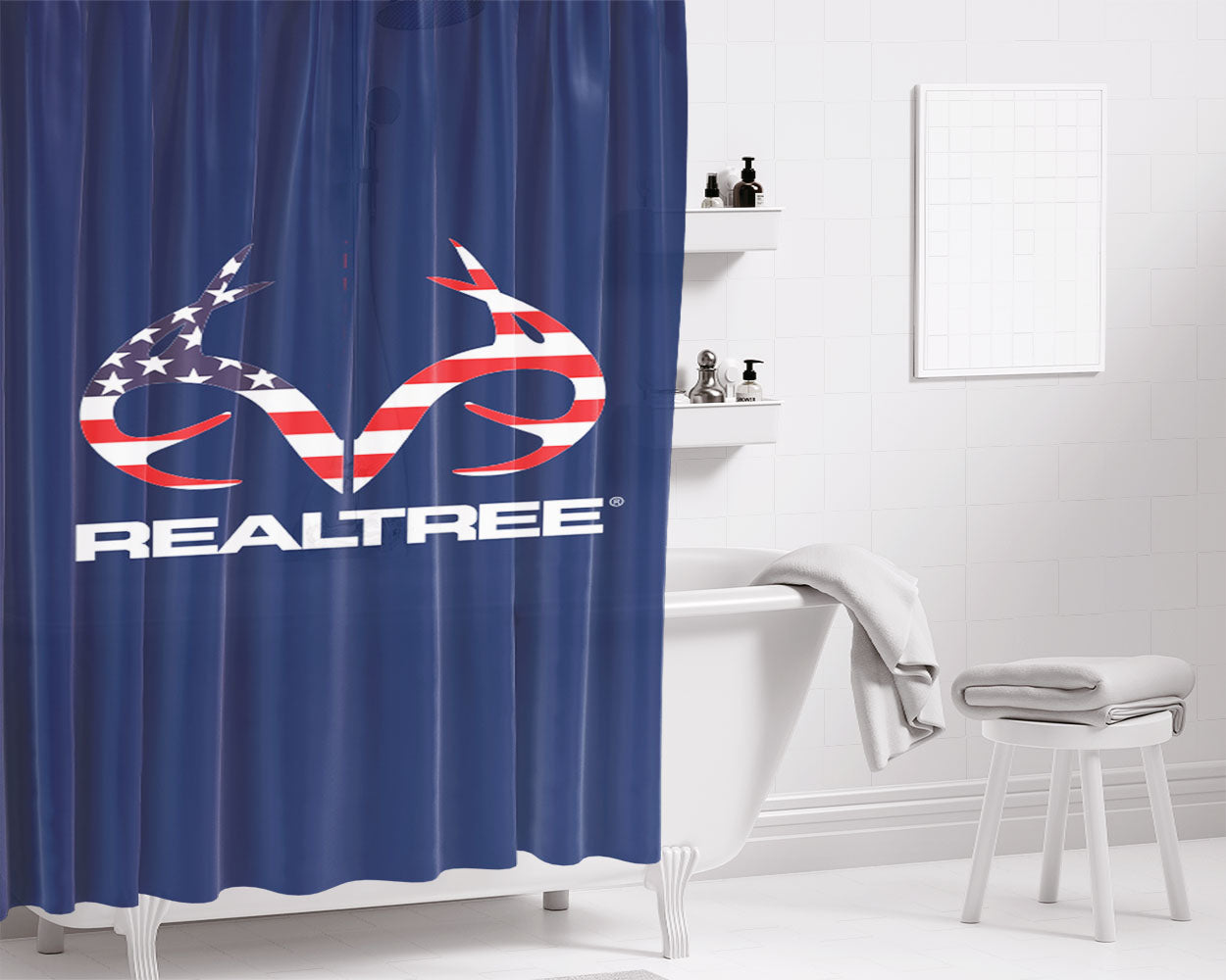Realmadrid Art Bathroom Shower Curtain Fabric Waterproof | 66 X 72 Inch
