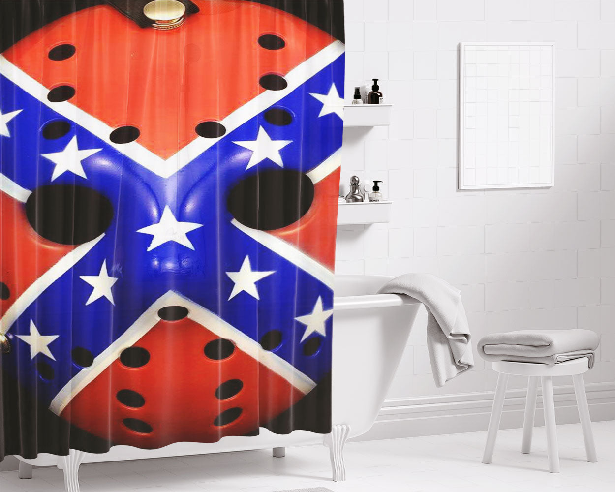 Rebbel Monroe Liberty Bathroom Shower Curtain Fabric Waterproof | 66 X 72 Inch