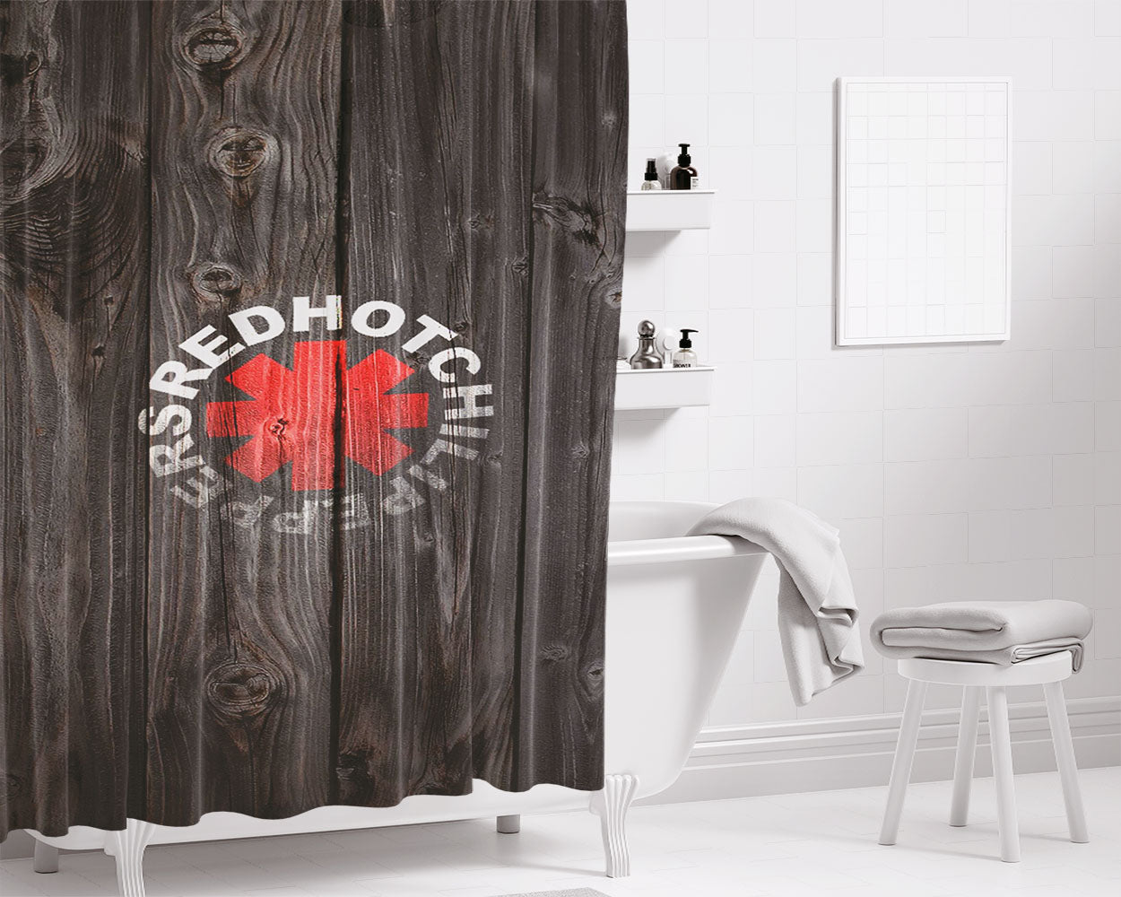 Red Hooded Girl Bathroom Shower Curtain Fabric Waterproof | 66 X 72 Inch