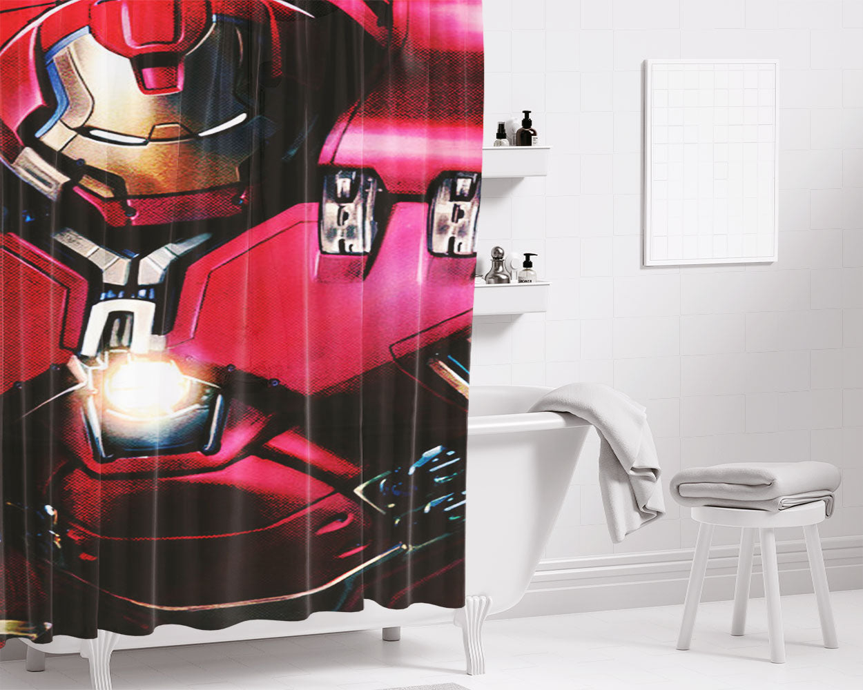 Red Horde Logo Bathroom Shower Curtain Fabric Waterproof | 66 X 72 Inch