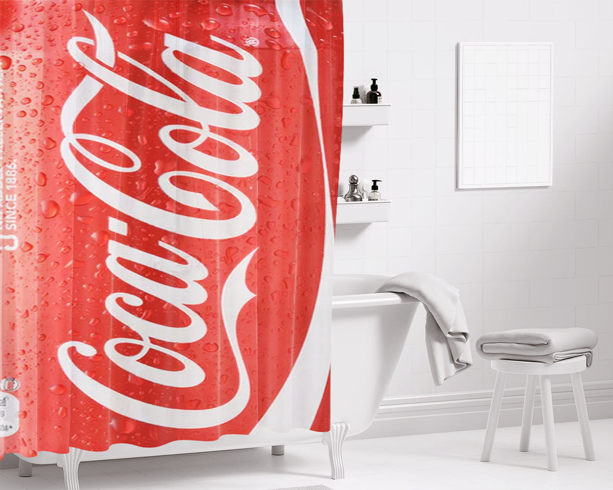Red Nokia 3310 Retro Bathroom Shower Curtain Fabric Waterproof | 66 X 72 Inch
