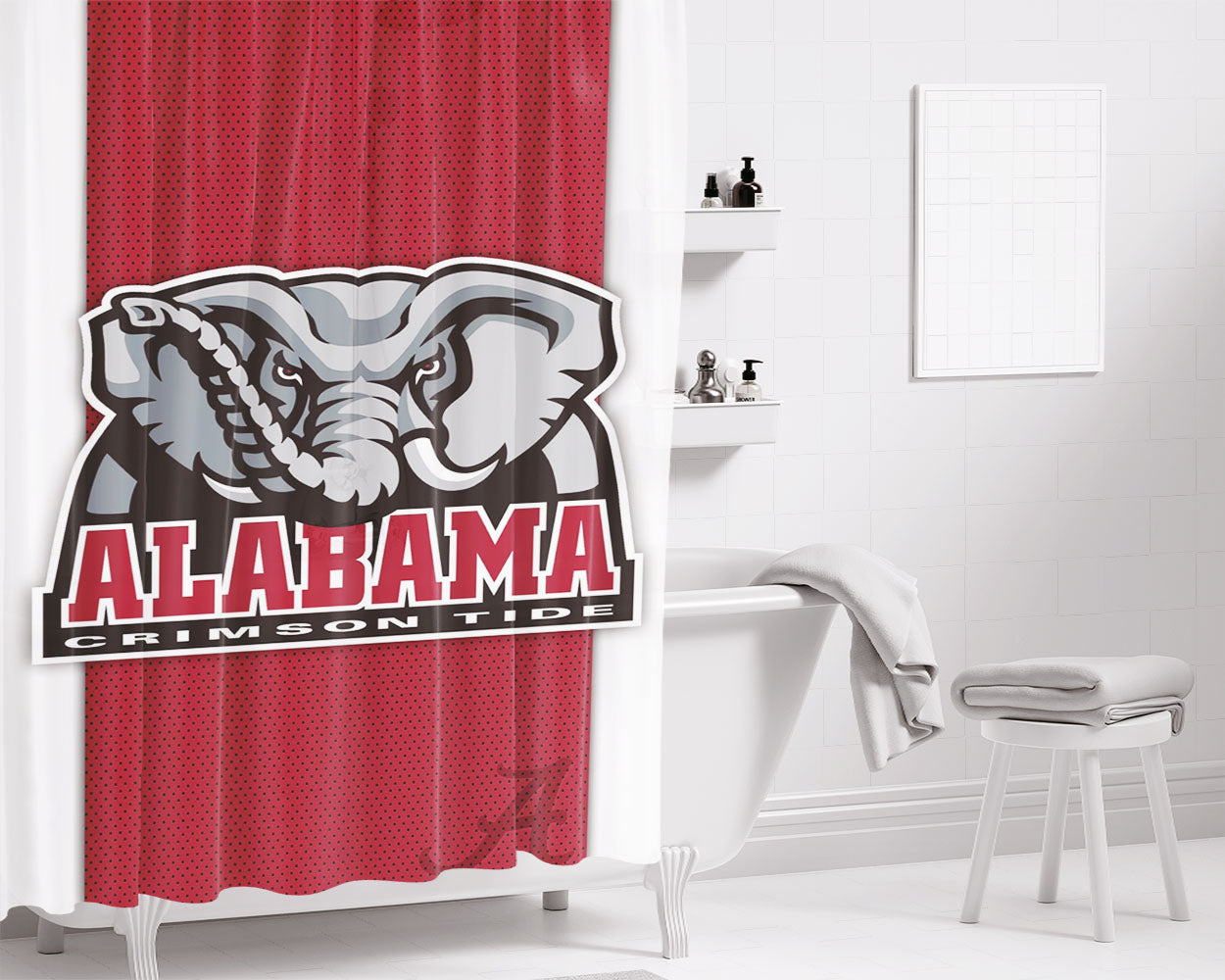 Red Vs Blue Helmet Halo 4 Bathroom Shower Curtain Fabric Waterproof | 66 X 72 Inch
