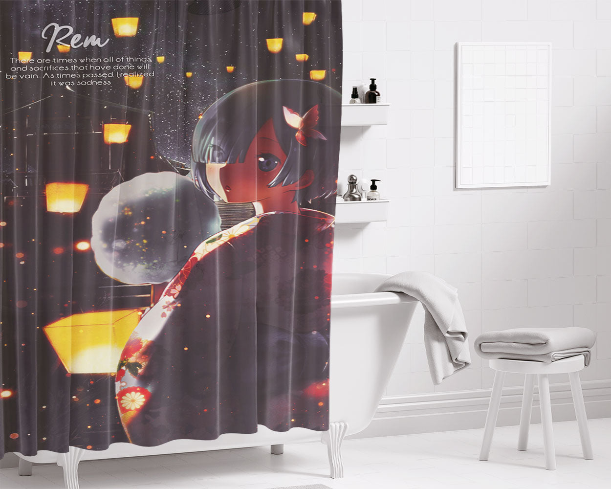 Reinhardt 3 Bathroom Shower Curtain Fabric Waterproof | 66 X 72 Inch