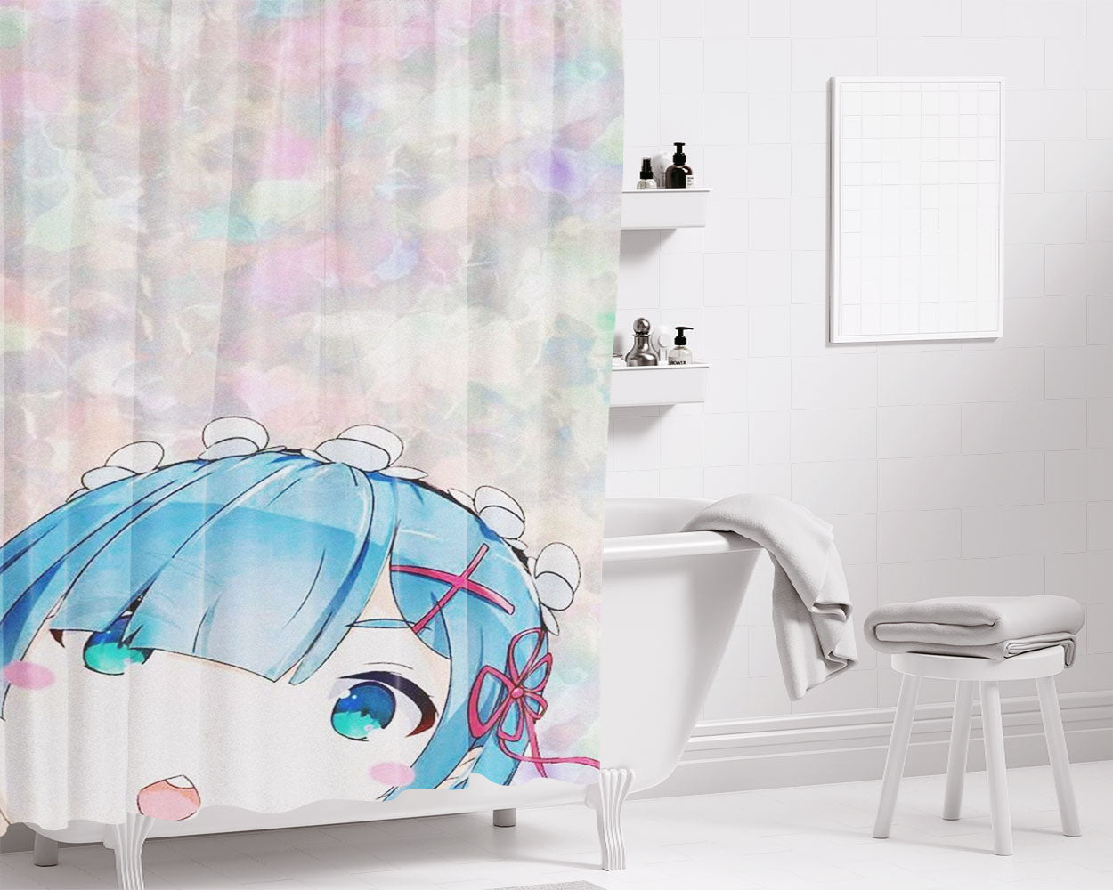 Rem Galleu Bathroom Shower Curtain Fabric Waterproof | 66 X 72 Inch