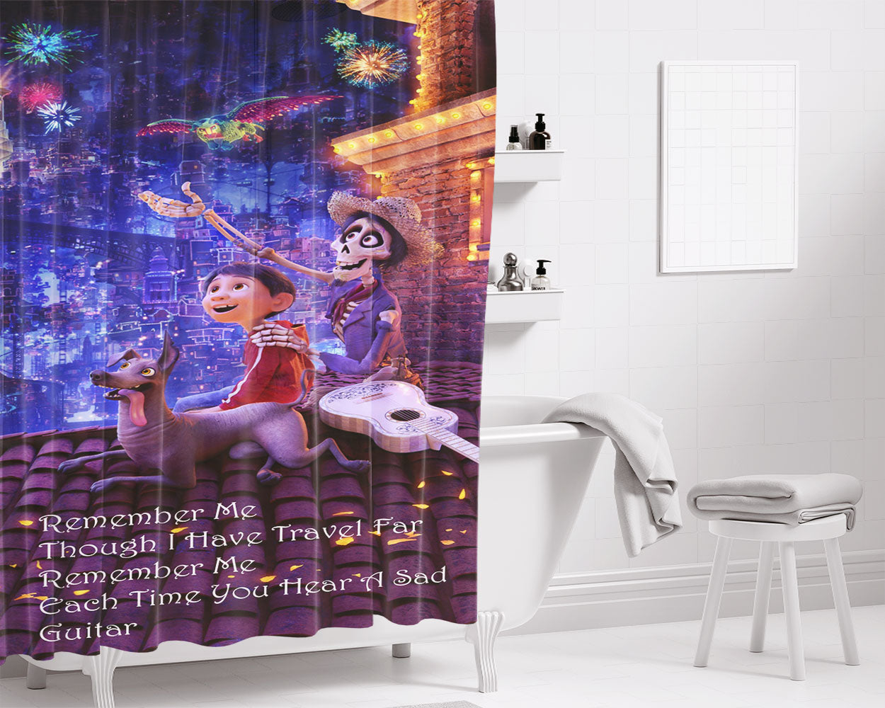 Rem Re-Zero Wallpaper Bathroom Shower Curtain Fabric Waterproof | 66 X 72 Inch
