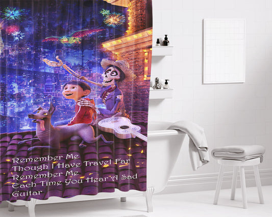 Rem Re-Zero Wallpaper Bathroom Shower Curtain Fabric Waterproof