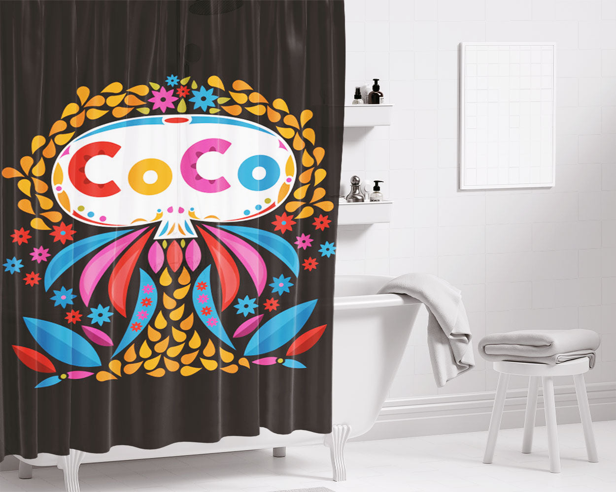 Rem Bathroom Shower Curtain Fabric Waterproof | 66 X 72 Inch