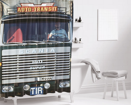 Retro Movie Bathroom Shower Curtain Fabric Waterproof