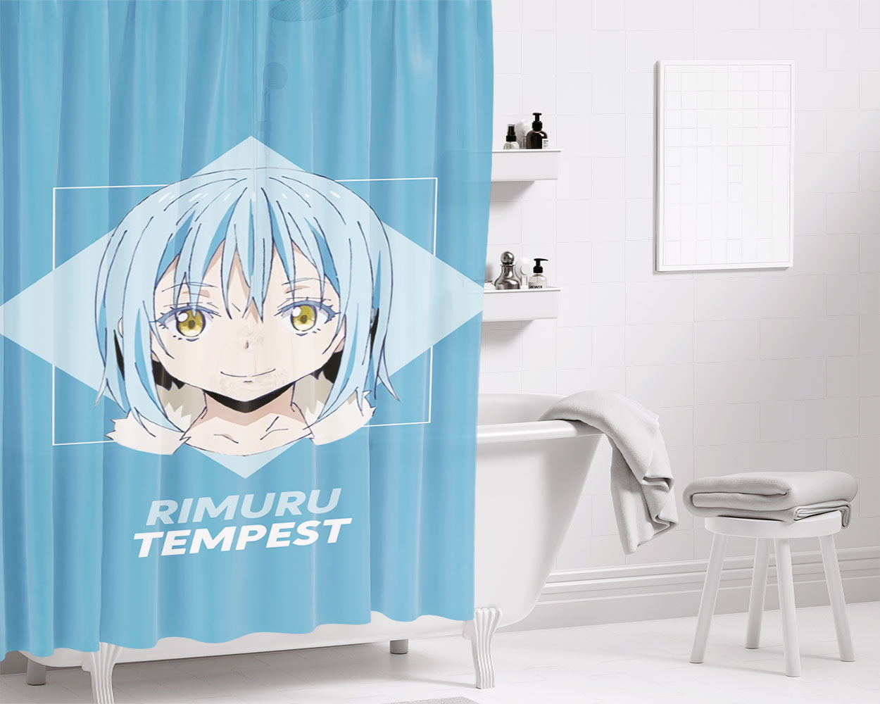 Rimuru Tempest Bathroom Shower Curtain Fabric Waterproof | 66 X 72 Inch