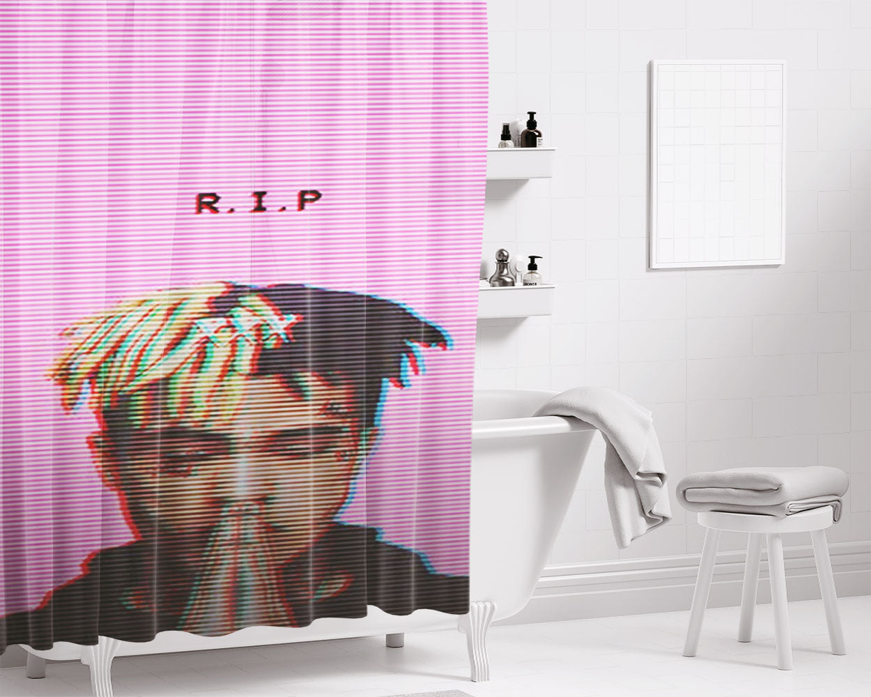 Rip Xxxtencion Bathroom Shower Curtain Fabric Waterproof | 66 X 72 Inch