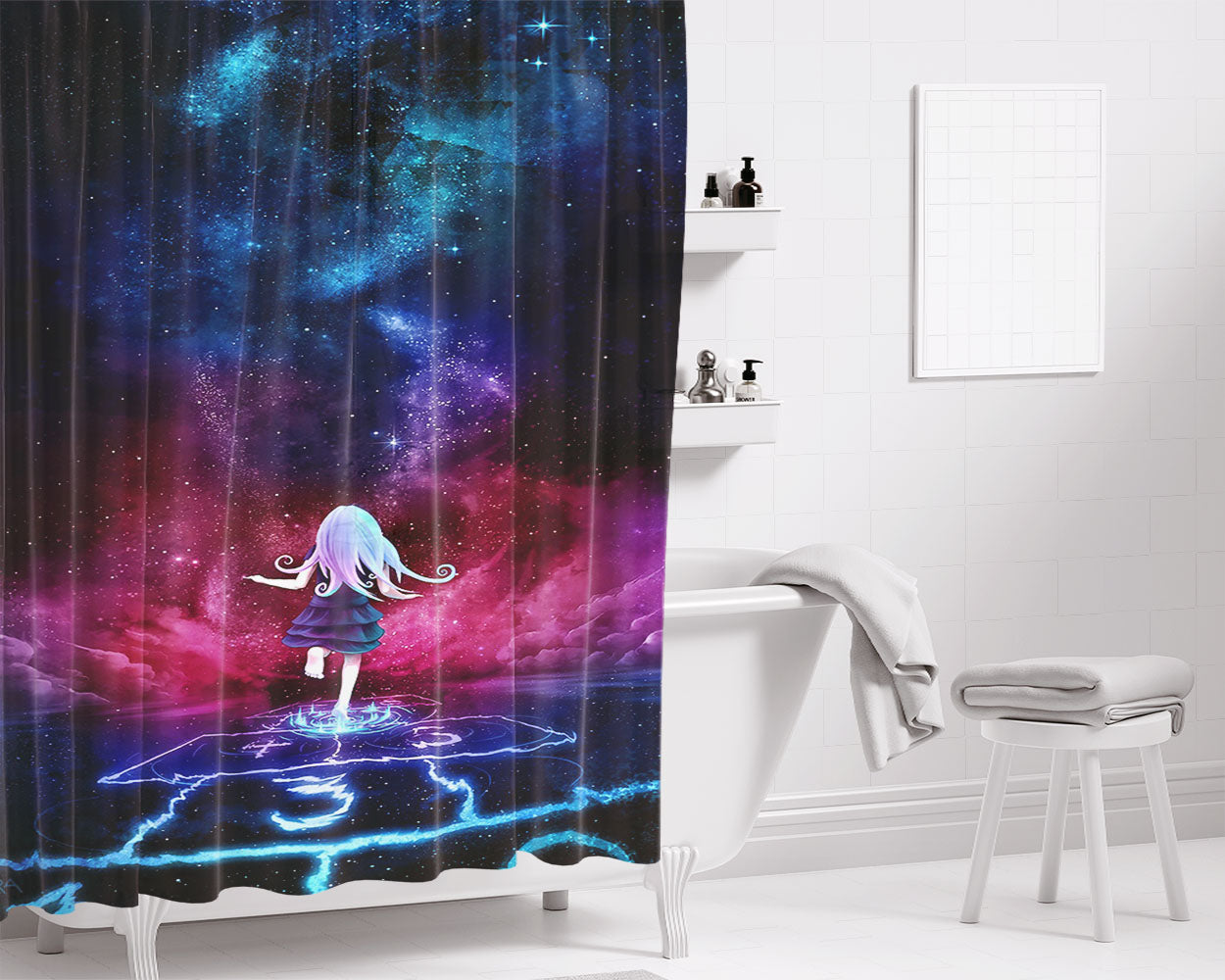Robo Rover Bathroom Shower Curtain Fabric Waterproof | 66 X 72 Inch