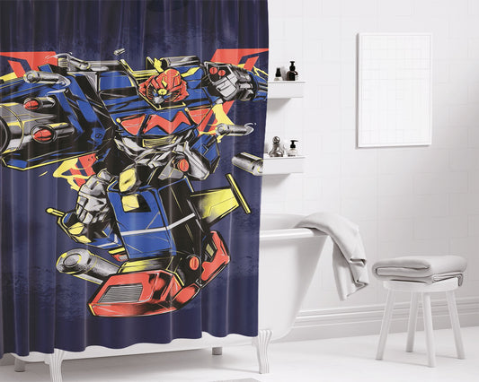 Robot Voltes V Bathroom Shower Curtain Fabric Waterproof