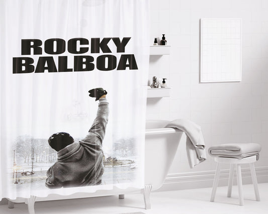 Rocky Balboa Movie Poster Bathroom Shower Curtain Fabric Waterproof