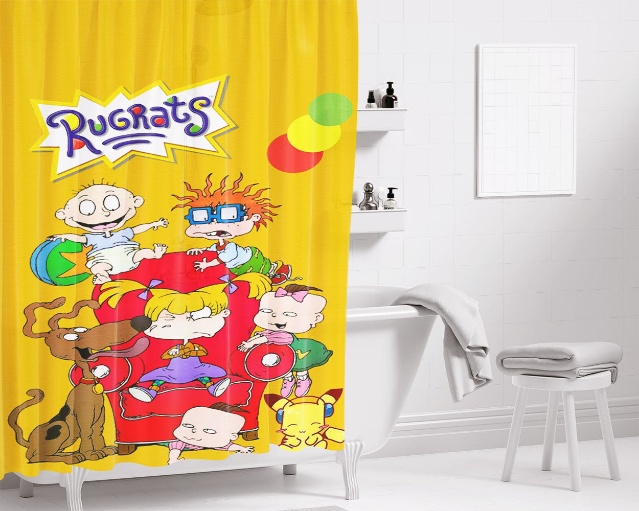 Rugrat Bathroom Shower Curtain Fabric Waterproof | 66 X 72 Inch