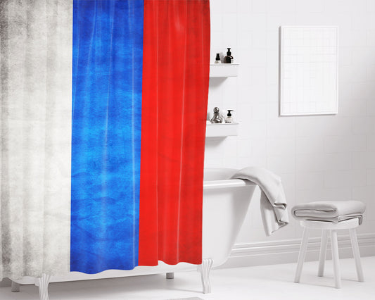 Russian Flag Bathroom Shower Curtain Fabric Waterproof