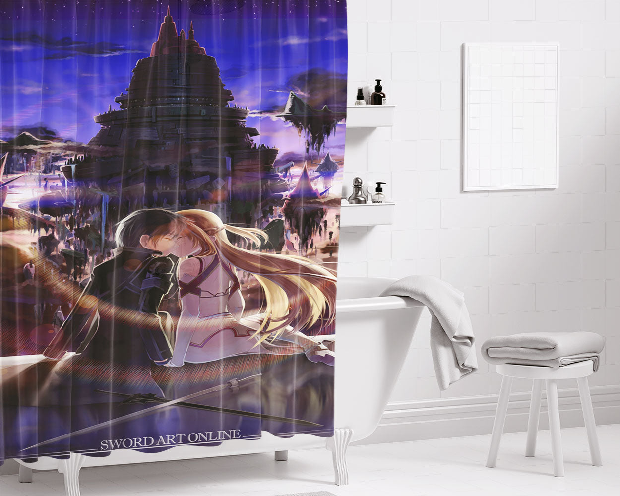 Sao Floating Island Bathroom Shower Curtain Fabric Waterproof | 66 X 72 Inch