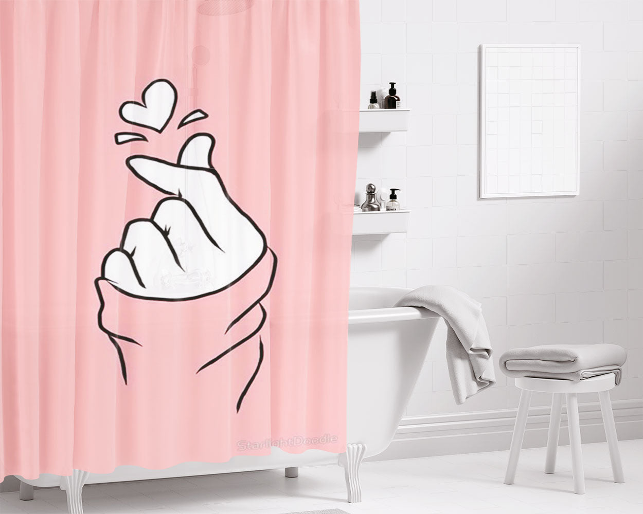 Sarangheo Bathroom Shower Curtain Fabric Waterproof | 66 X 72 Inch
