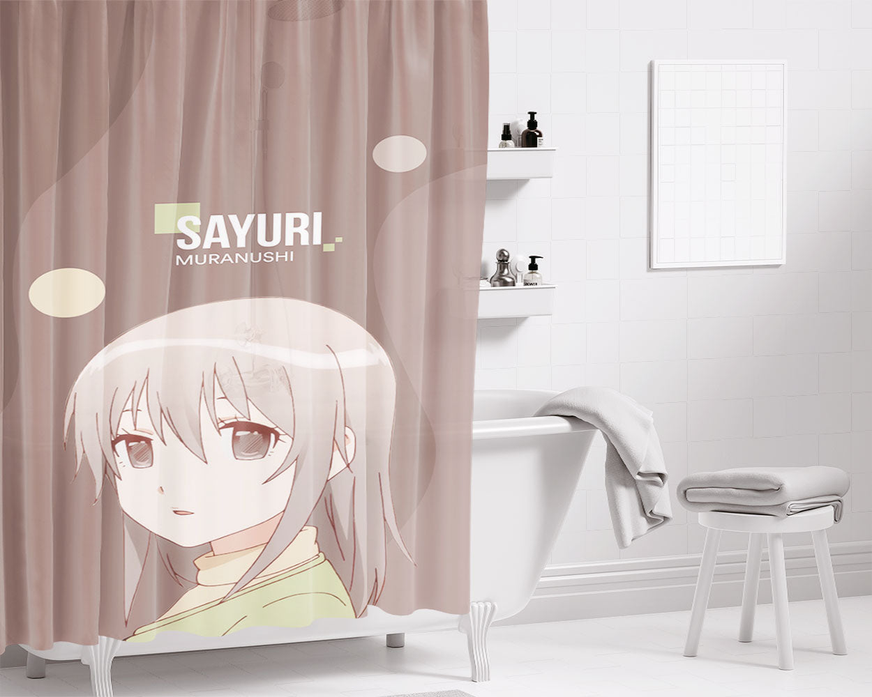 Sayuri Muranushi Bathroom Shower Curtain Fabric Waterproof | 66 X 72 Inch