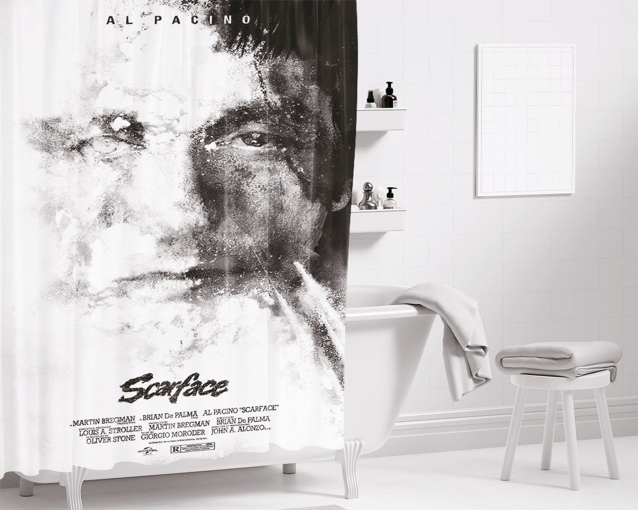 Scarface 1983 Poster Bathroom Shower Curtain Fabric Waterproof | 66 X 72 Inch