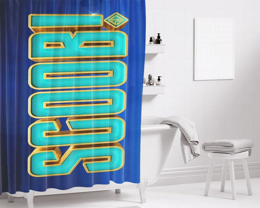 Scoob 2020 Logo Movie Font Blue Wallpaper Bathroom Shower Curtain Fabric Waterproof
