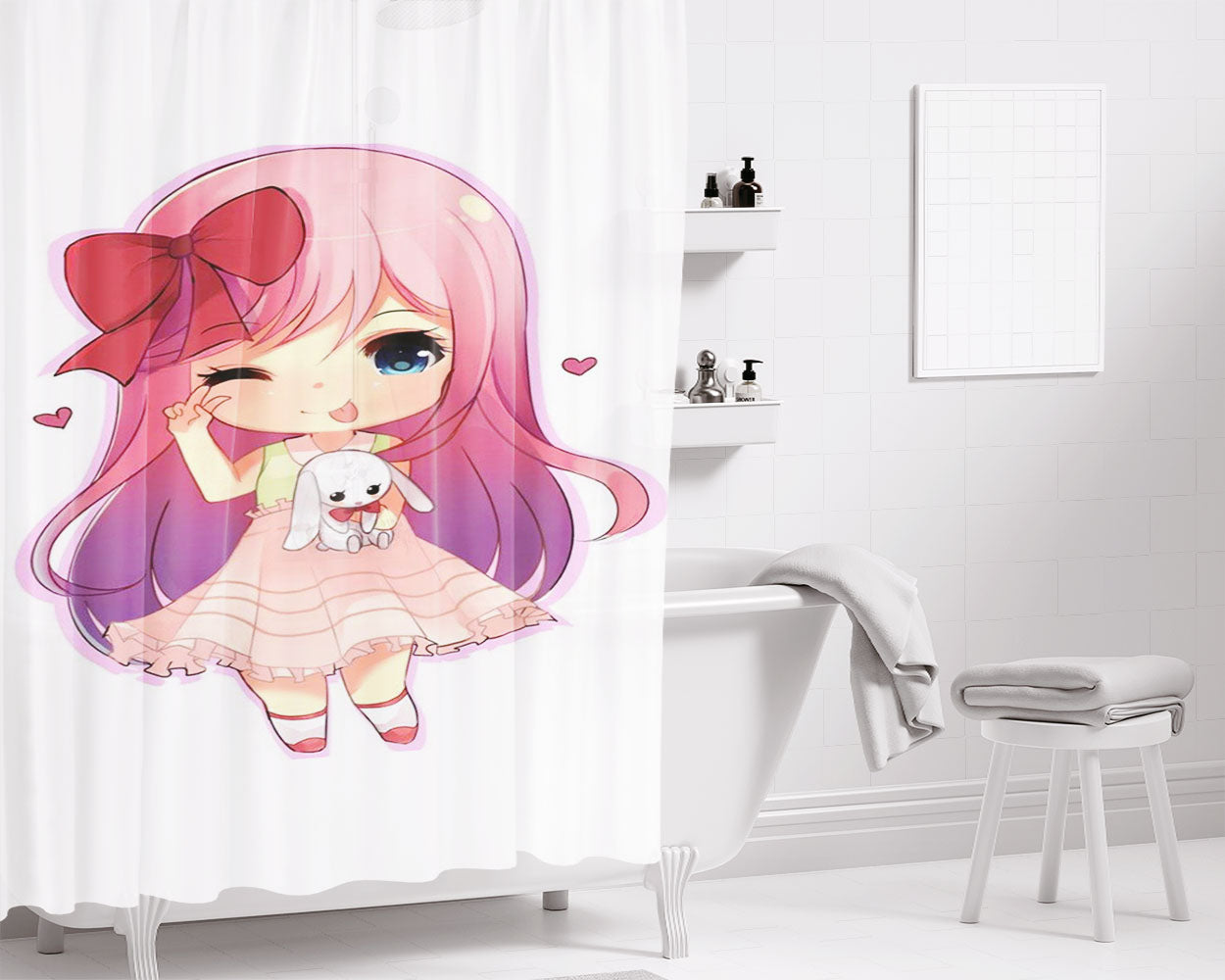 Se Voce Me Ama Me Deixe Saber Bathroom Shower Curtain Fabric Waterproof | 66 X 72 Inch