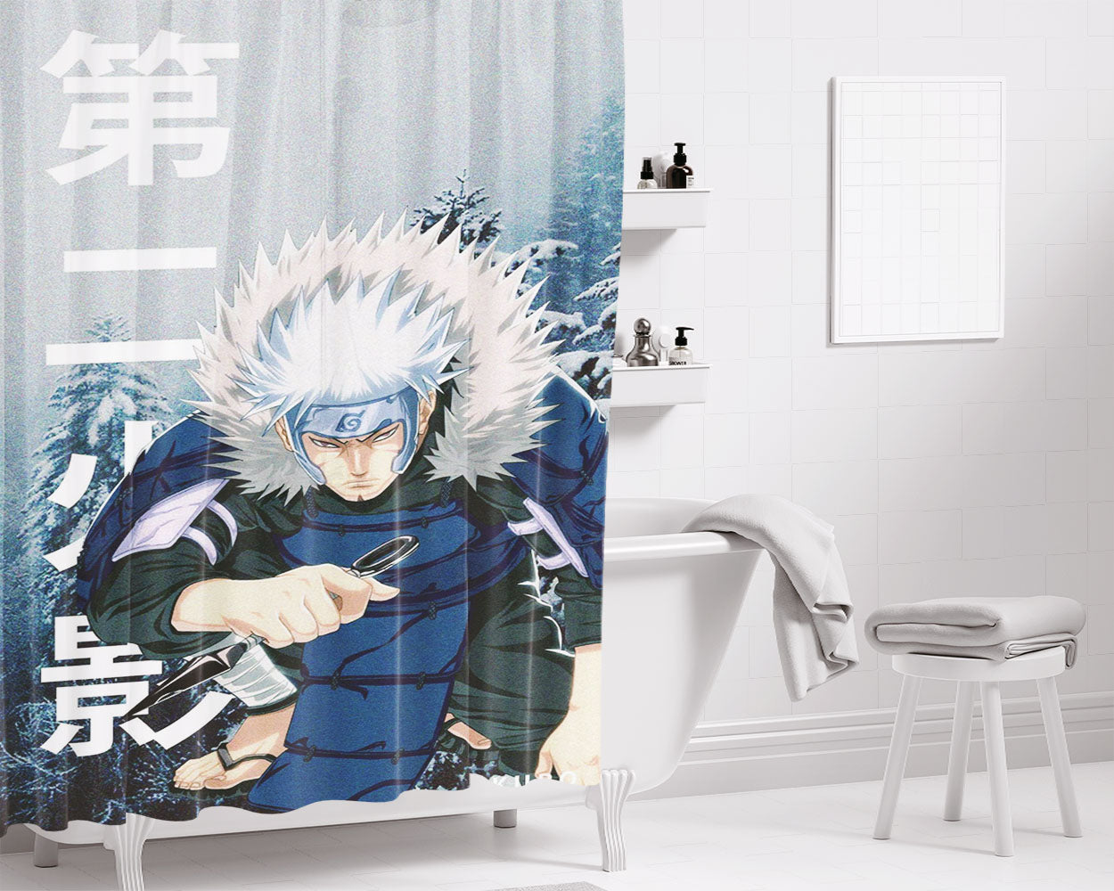 Second Hokage Tobirama Senju Bathroom Shower Curtain Fabric Waterproof | 66 X 72 Inch