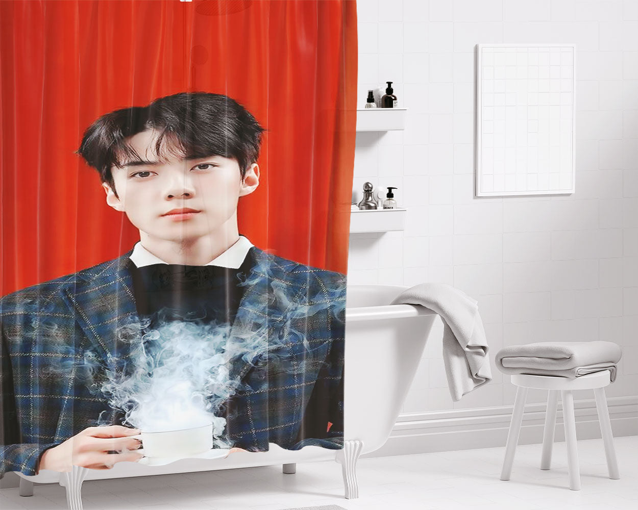 Sehun Teaser Universe Bathroom Shower Curtain Fabric Waterproof | 66 X 72 Inch