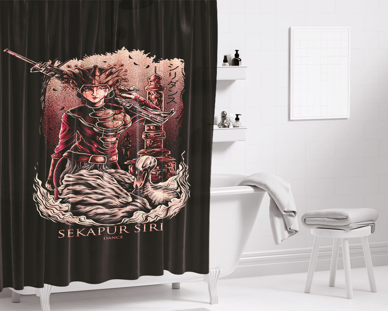 Sekapur Siri Dance Bathroom Shower Curtain Fabric Waterproof | 66 X 72 Inch