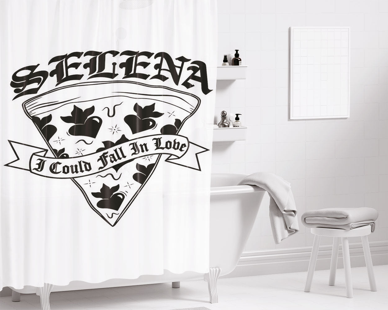 Selena I Could Fall In Love Bathroom Shower Curtain Fabric Waterproof | 66 X 72 Inch