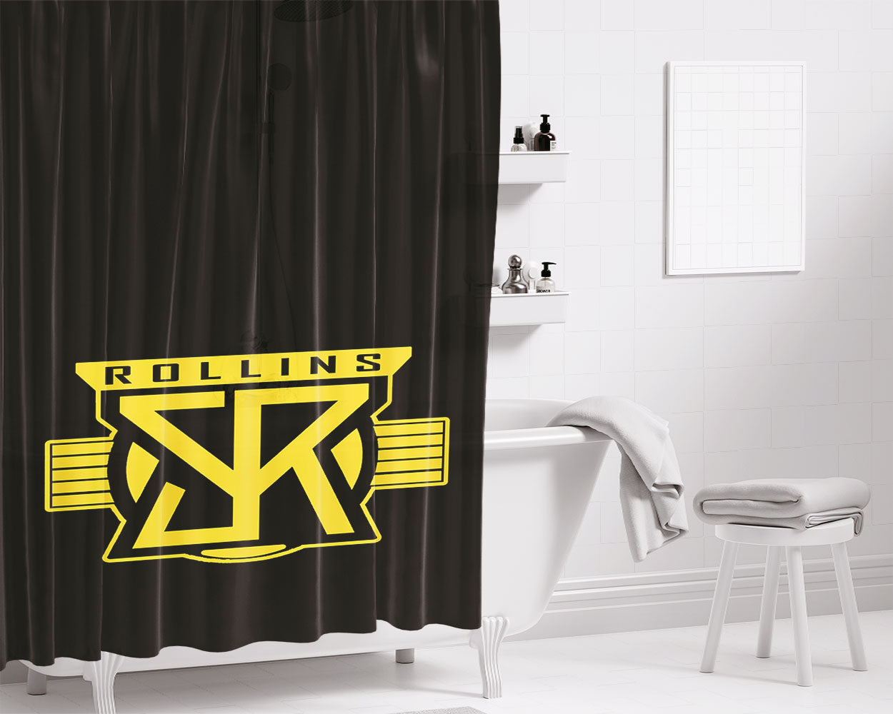 Seth Rollins Logo Bathroom Shower Curtain Fabric Waterproof | 66 X 72 Inch