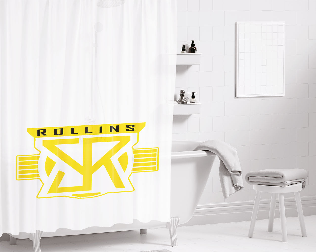 Seth Rollins White Bathroom Shower Curtain Fabric Waterproof | 66 X 72 Inch