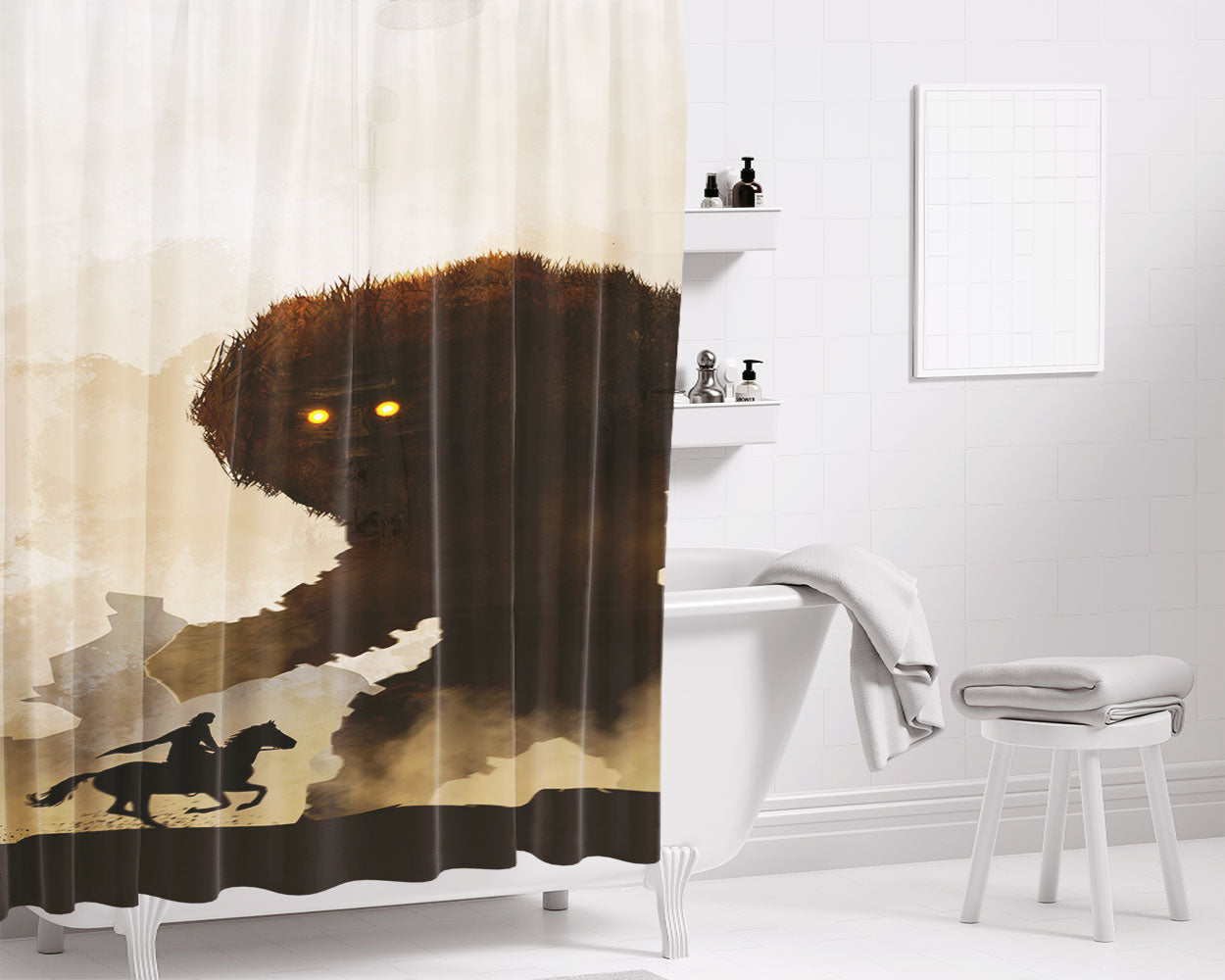 Shadow Of The Colossus Bathroom Shower Curtain Fabric Waterproof | 66 X 72 Inch