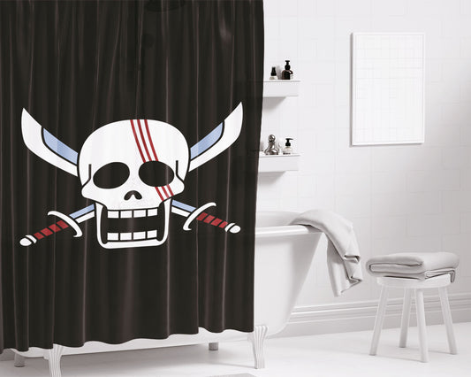 Shank Black Flag Bathroom Shower Curtain Fabric Waterproof