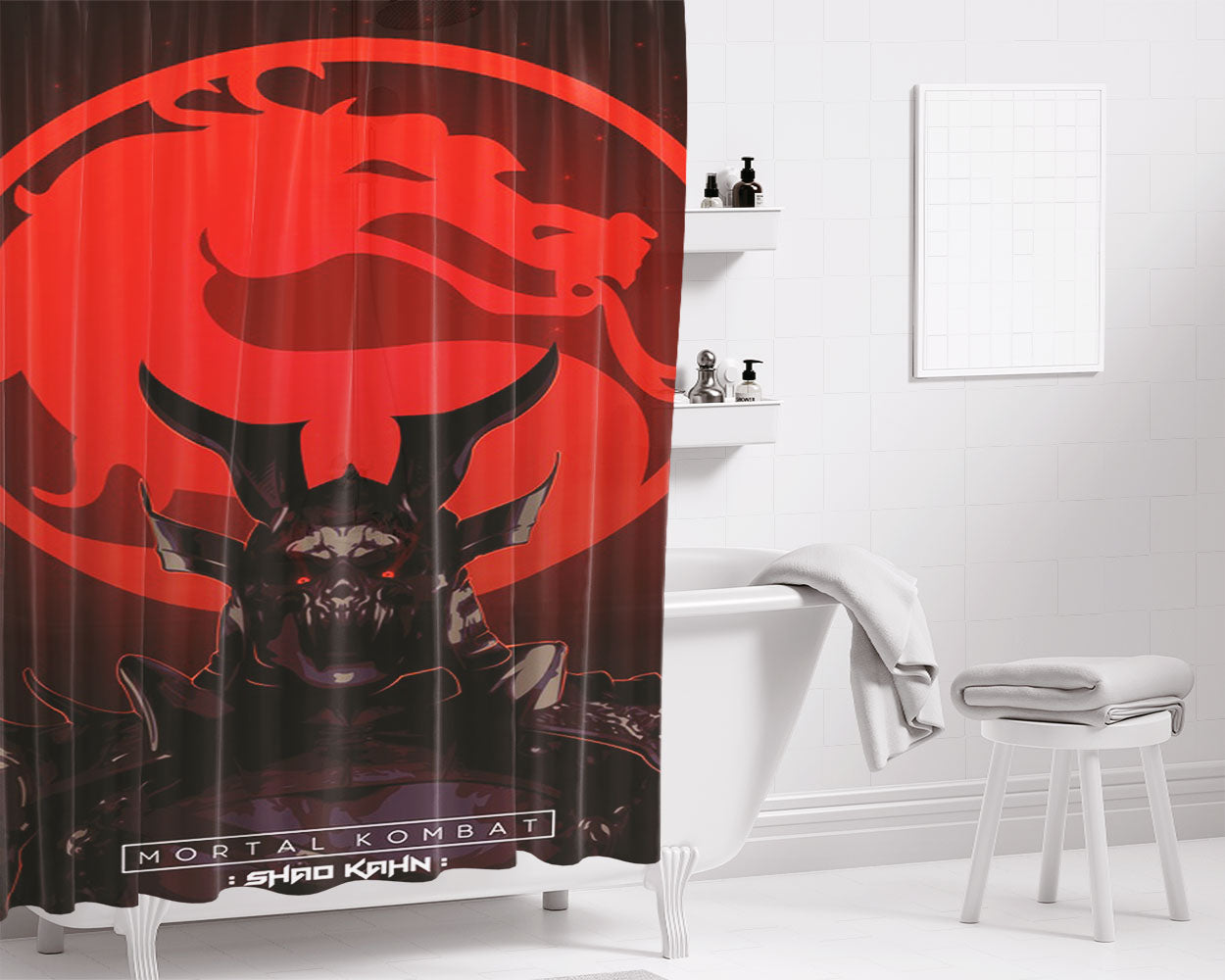 Shao Kahn Poster Bathroom Shower Curtain Fabric Waterproof | 66 X 72 Inch