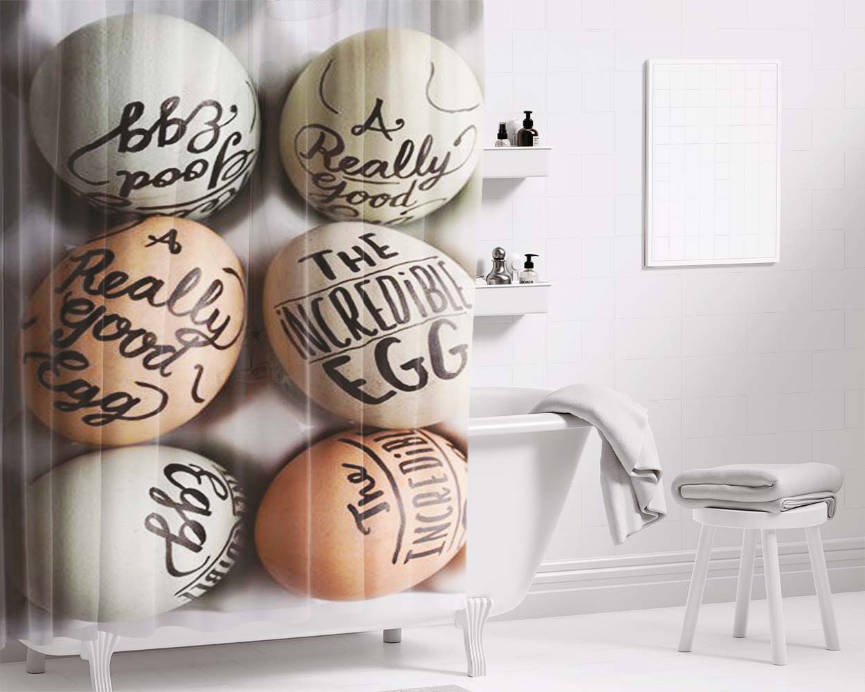 The Easter Egg Bathroom Shower Curtain Fabric Waterproof | 66 X 72 Inch