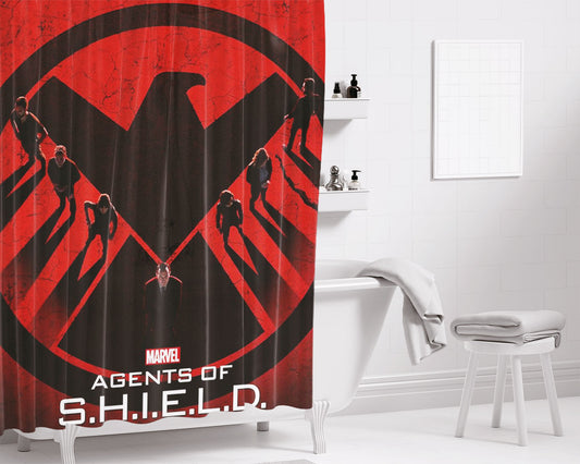 Agent Of Shield Poster Bathroom Shower Curtain Fabric Waterproof | 66 X 72 Inch