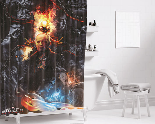 Agents Of Shield Tv Poster Bathroom Shower Curtain Fabric Waterproof | 66 X 72 Inch