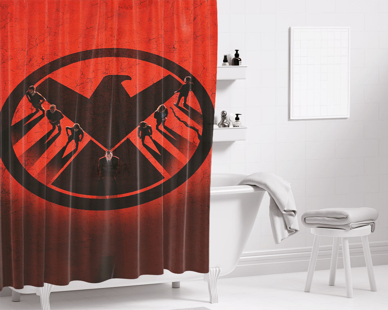 Agents Of Shield Bathroom Shower Curtain Fabric Waterproof | 66 X 72 Inch