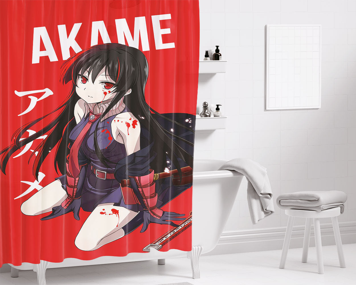 Akame Ga Kill Wallpaper Bathroom Shower Curtain Fabric Waterproof | 66 X 72 Inch