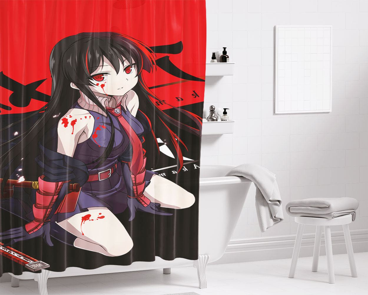 Akame Ga Kill Bathroom Shower Curtain Fabric Waterproof | 66 X 72 Inch