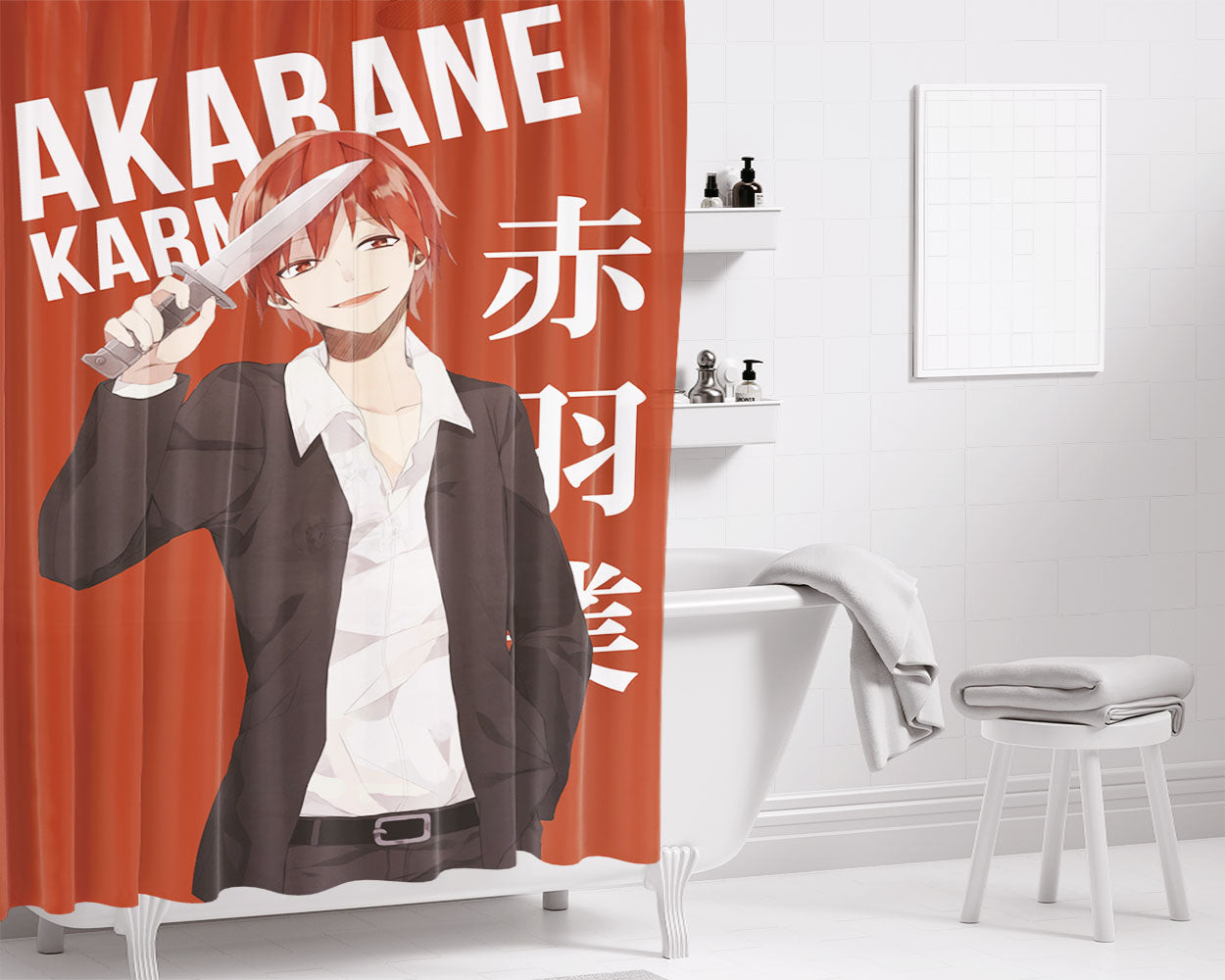 Akarane Karma Bathroom Shower Curtain Fabric Waterproof | 66 X 72 Inch