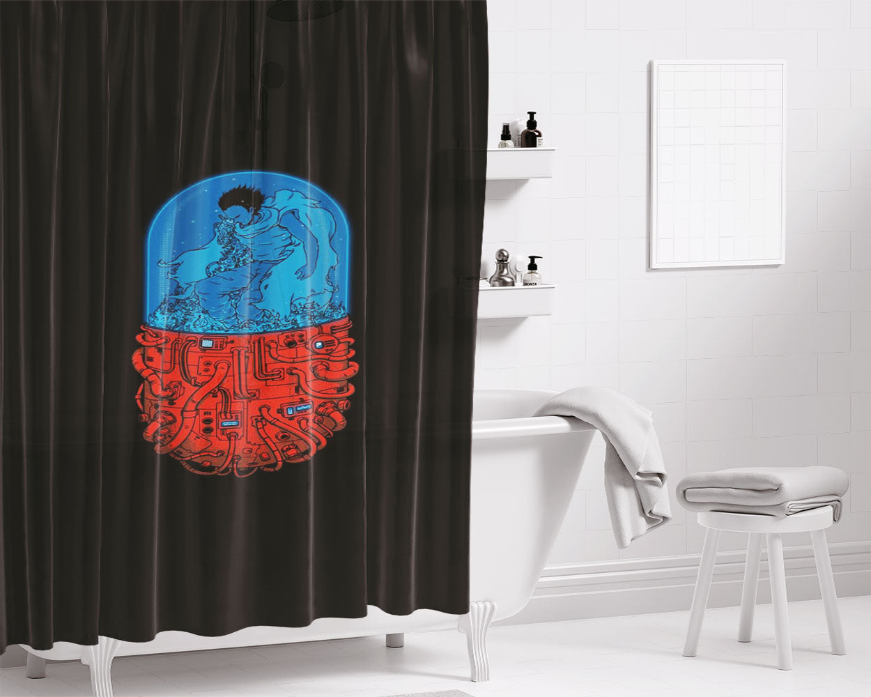 Akira Capsule Bionic Bathroom Shower Curtain Fabric Waterproof | 66 X 72 Inch