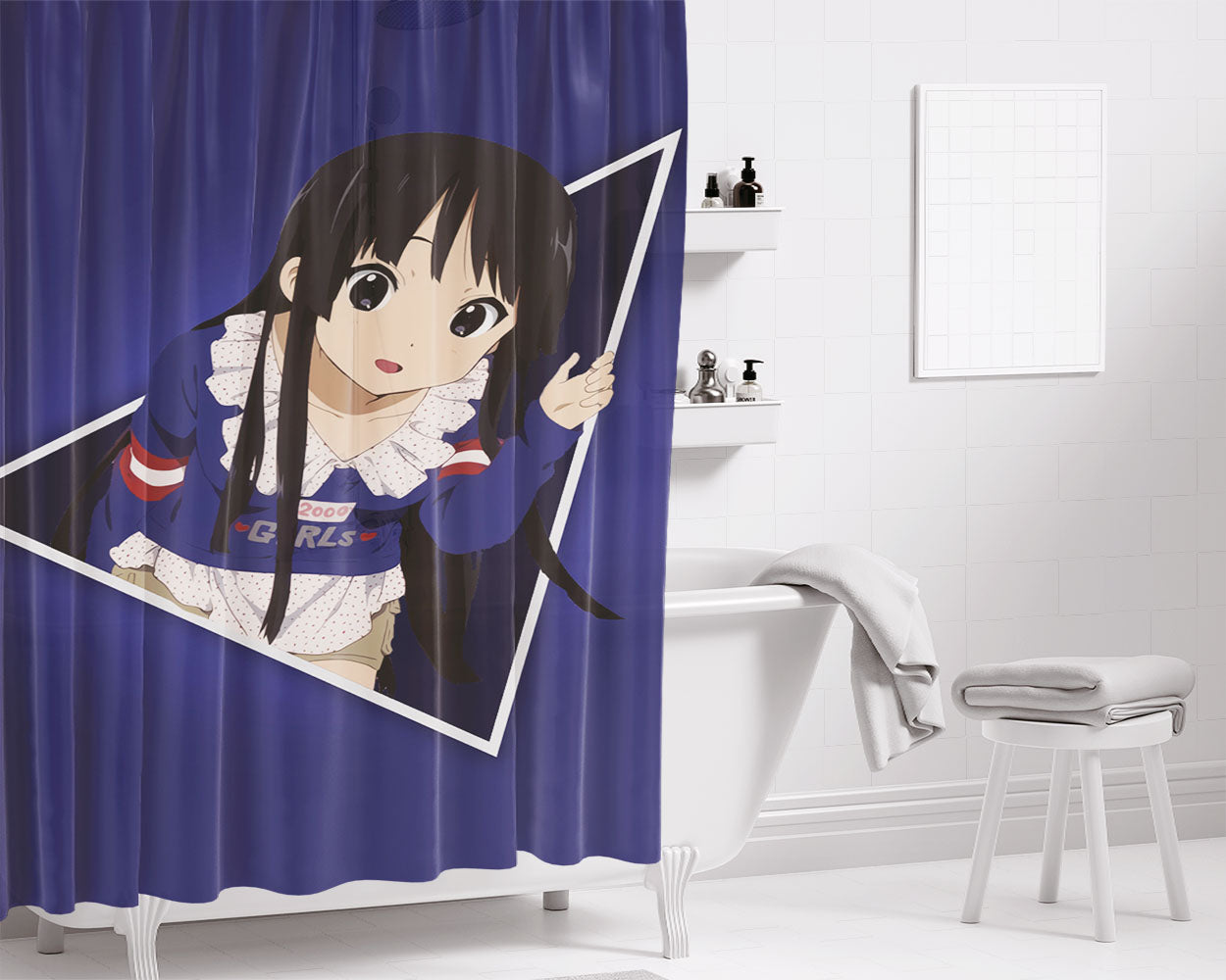 Akiyama Mio V3 Bathroom Shower Curtain Fabric Waterproof | 66 X 72 Inch