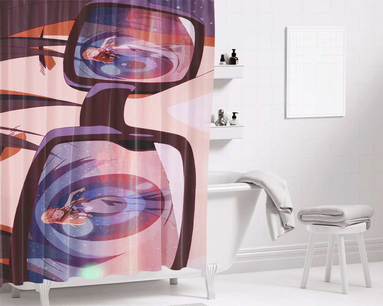 Arima Kousei & Kaori Your Lie In April Bathroom Shower Curtain Fabric Waterproof | 66 X 72 Inch