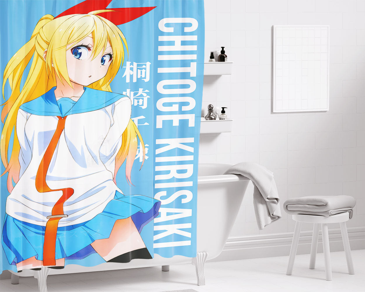 Chitoge Kirisaki V3 Bathroom Shower Curtain Fabric Waterproof | 66 X 72 Inch