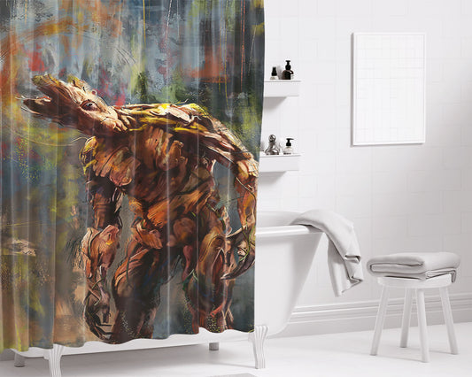 Groot Art Bathroom Shower Curtain Fabric Waterproof | 66 X 72 Inch