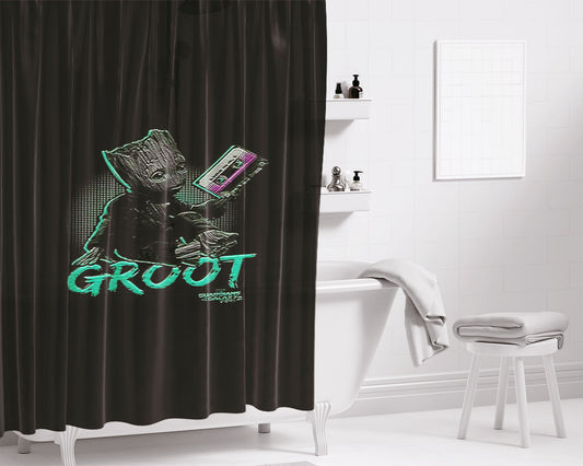 Groot Guardians Galaxy Bathroom Shower Curtain Fabric Waterproof | 66 X 72 Inch