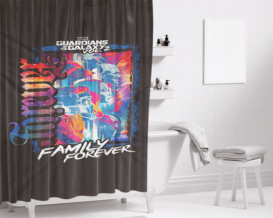 Guardian Of Galaxy Family Forever Bathroom Shower Curtain Fabric Waterproof | 66 X 72 Inch