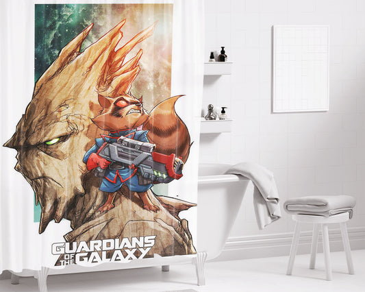 Guardian Of Galaxy Minimalist Bathroom Shower Curtain Fabric Waterproof | 66 X 72 Inch